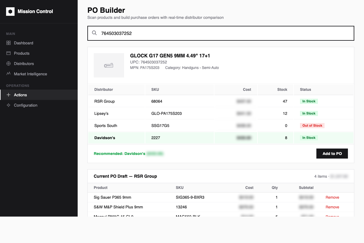 Mission Control PO Builder UPC Scanner